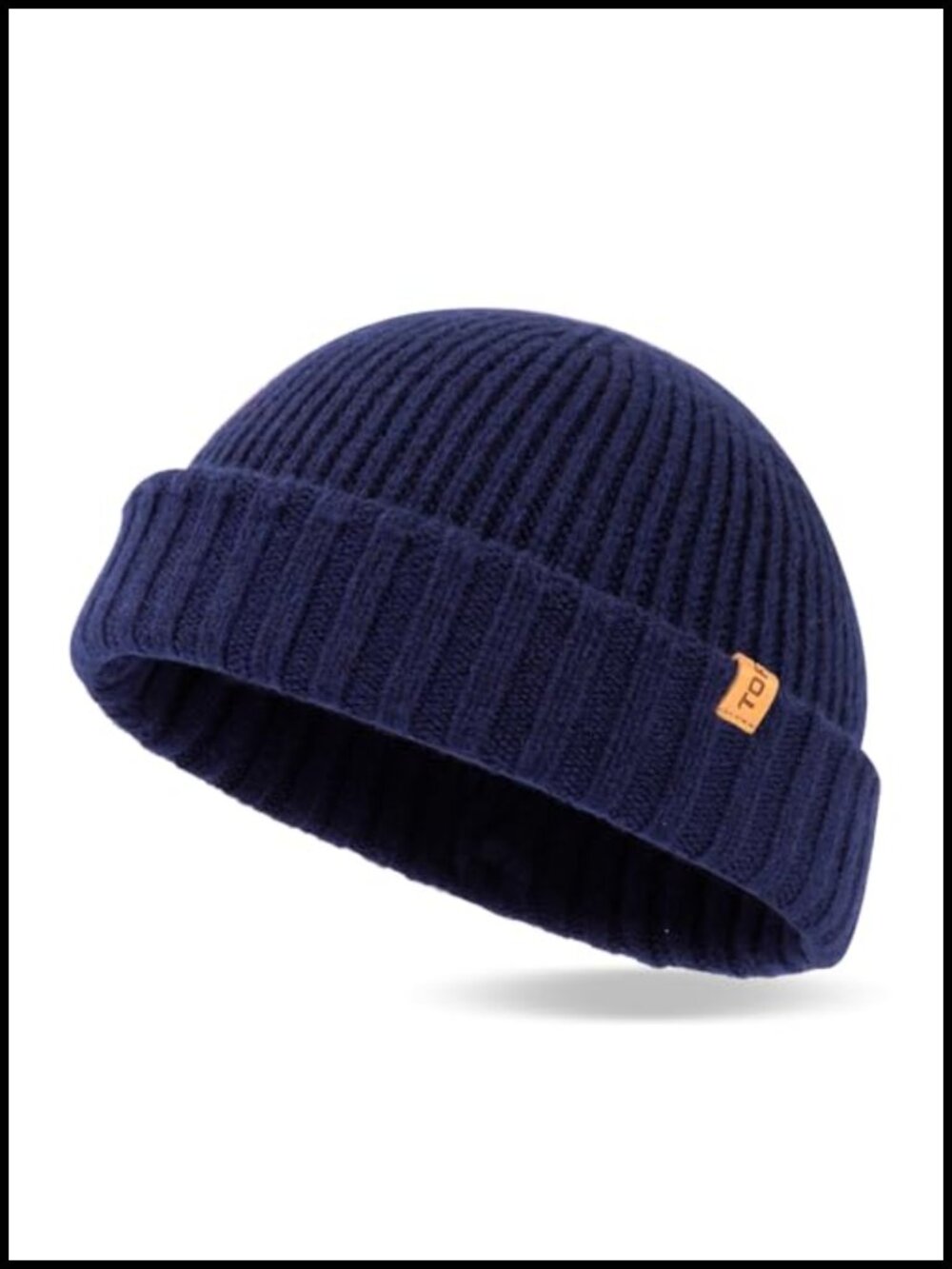 100% Merino Wool Short Fisherman Beanie Cuffed Winter Hat